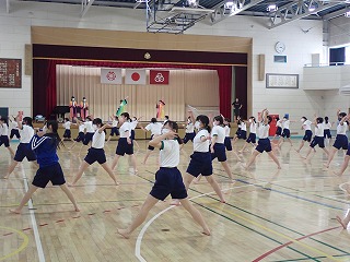 女子のソーラン練習