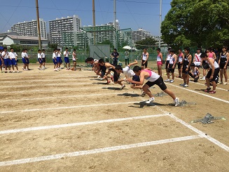 学校総合体育大会地区予選会　陸上男子3年100m
